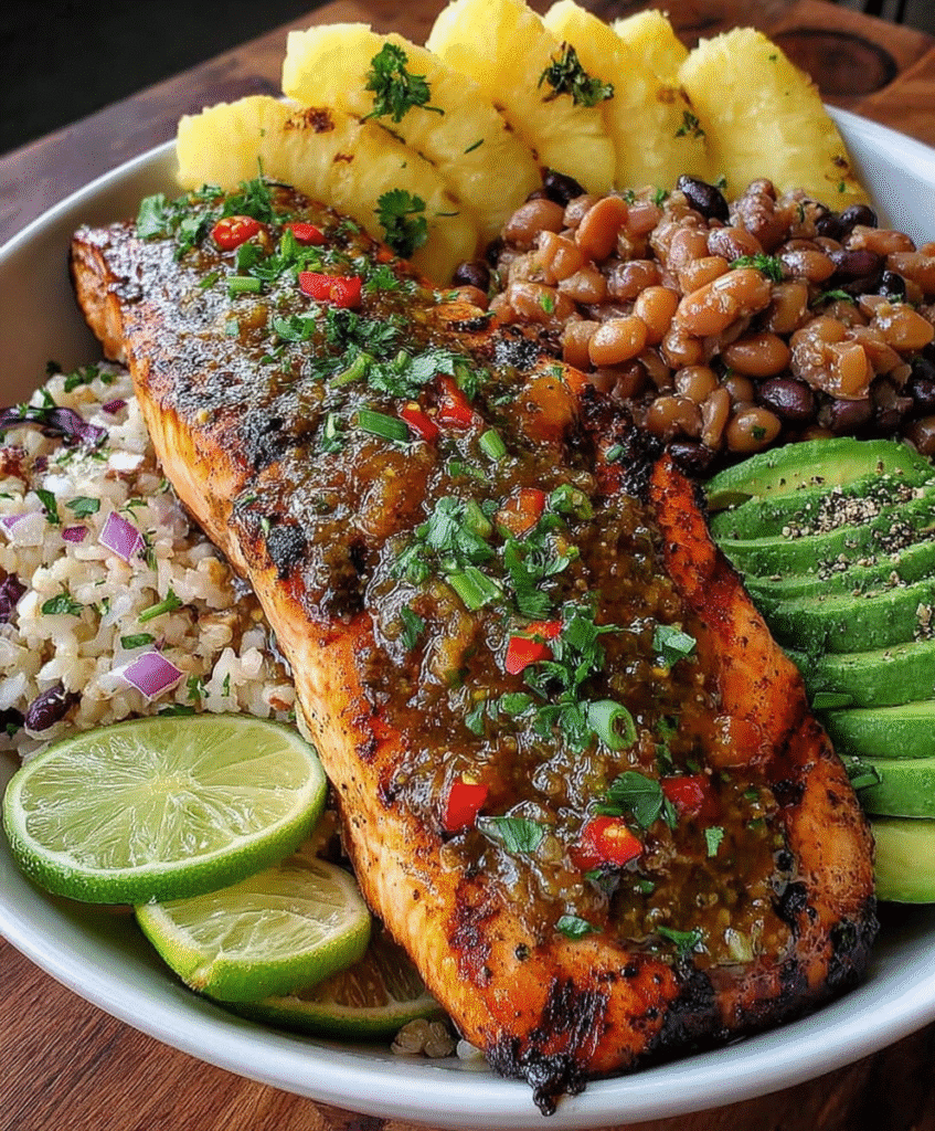 Caribbean Jerk Salmon Bowl