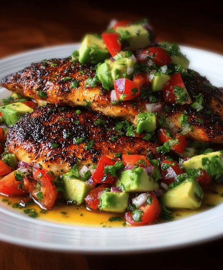 Fiesta Lime Chicken with Avocado Salsa