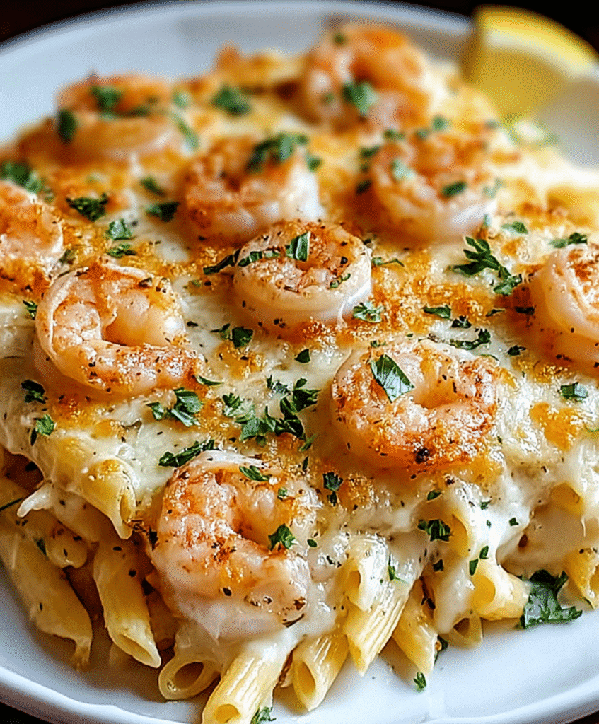 Savory Shrimp Scampi Pasta Bake