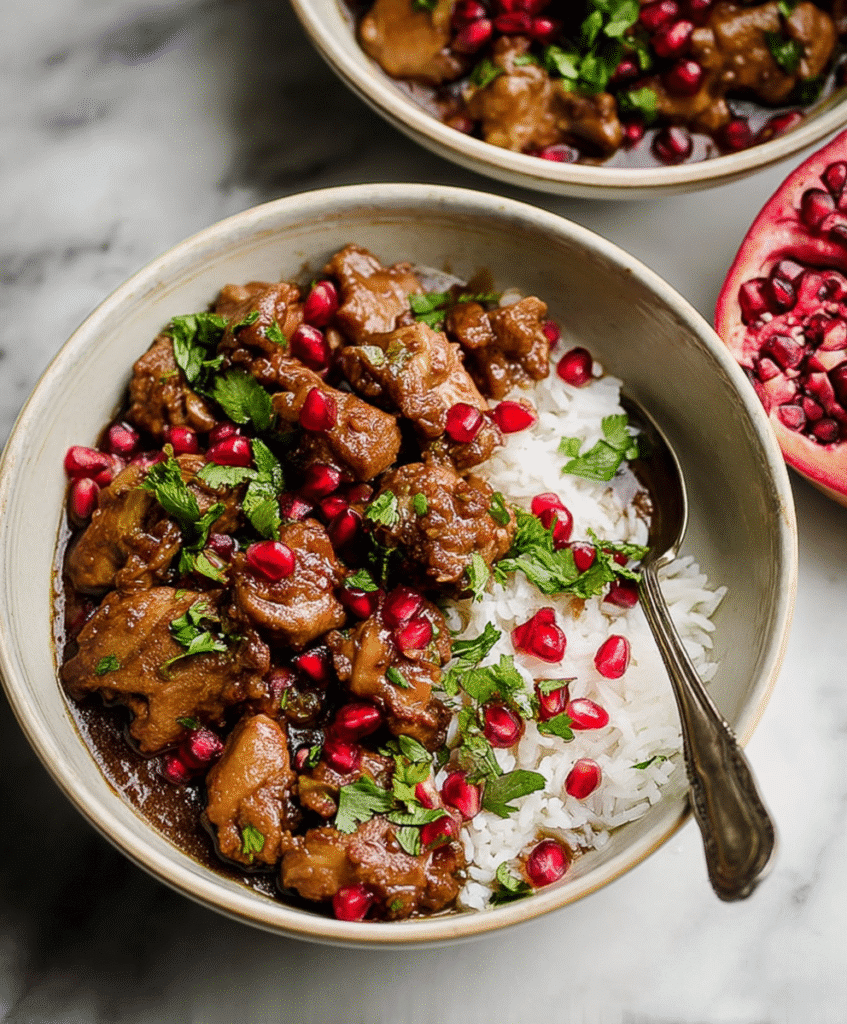 Tender Spiced Pomegranate Chicken