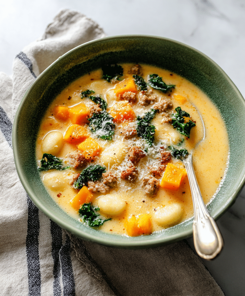 Savory Butternut Squash Gnocchi Soup