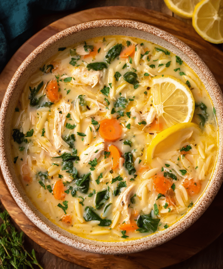 Lemon Chicken Orzo Soup