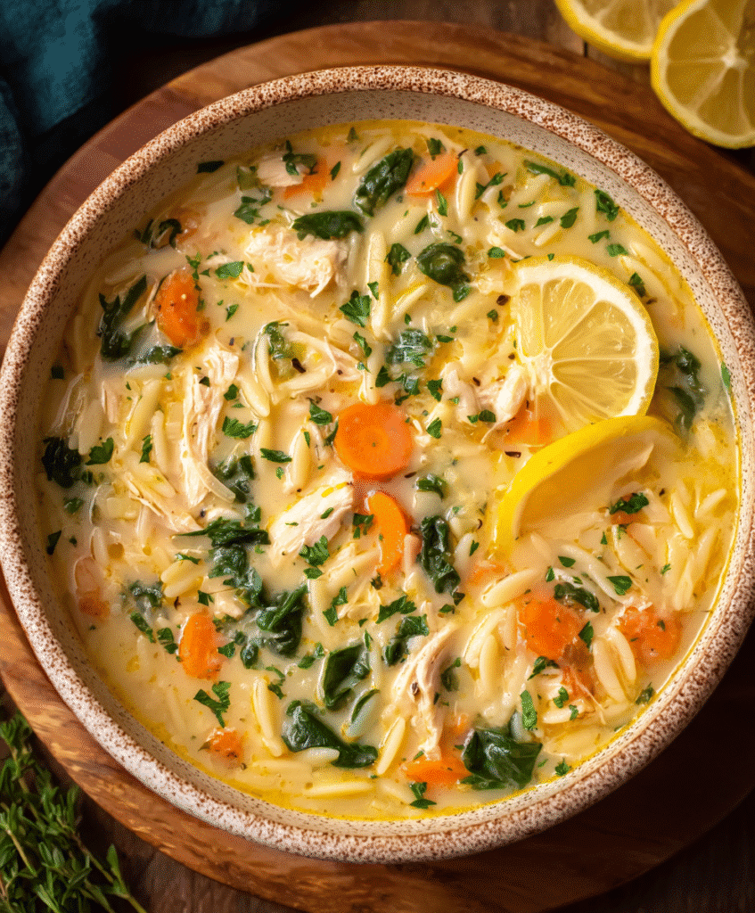 Lemon Chicken Orzo Soup