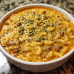 One-Pot Macaroni Cheeseburger Soup
