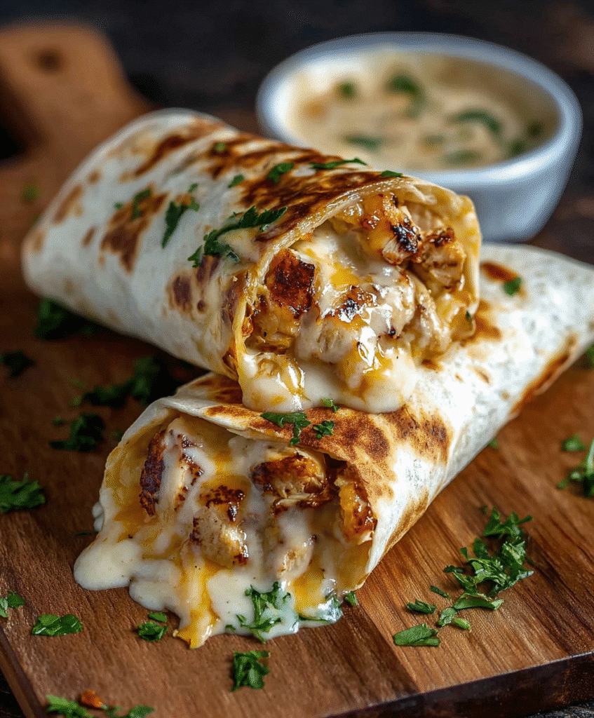 Ooey-Gooey Cheesy Garlic Chicken Wraps You’ll Love!