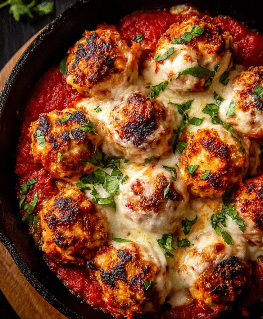 Baked Chicken Parmesan Meatballs