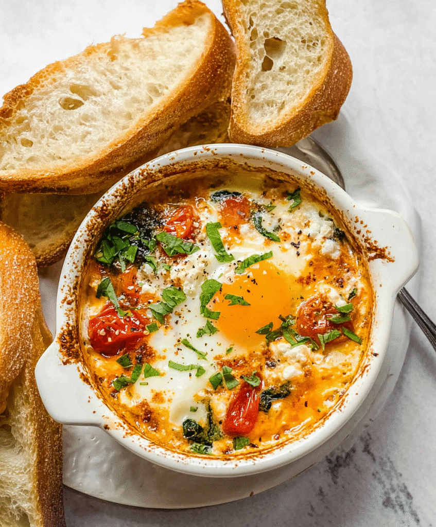 Baked Feta Eggs