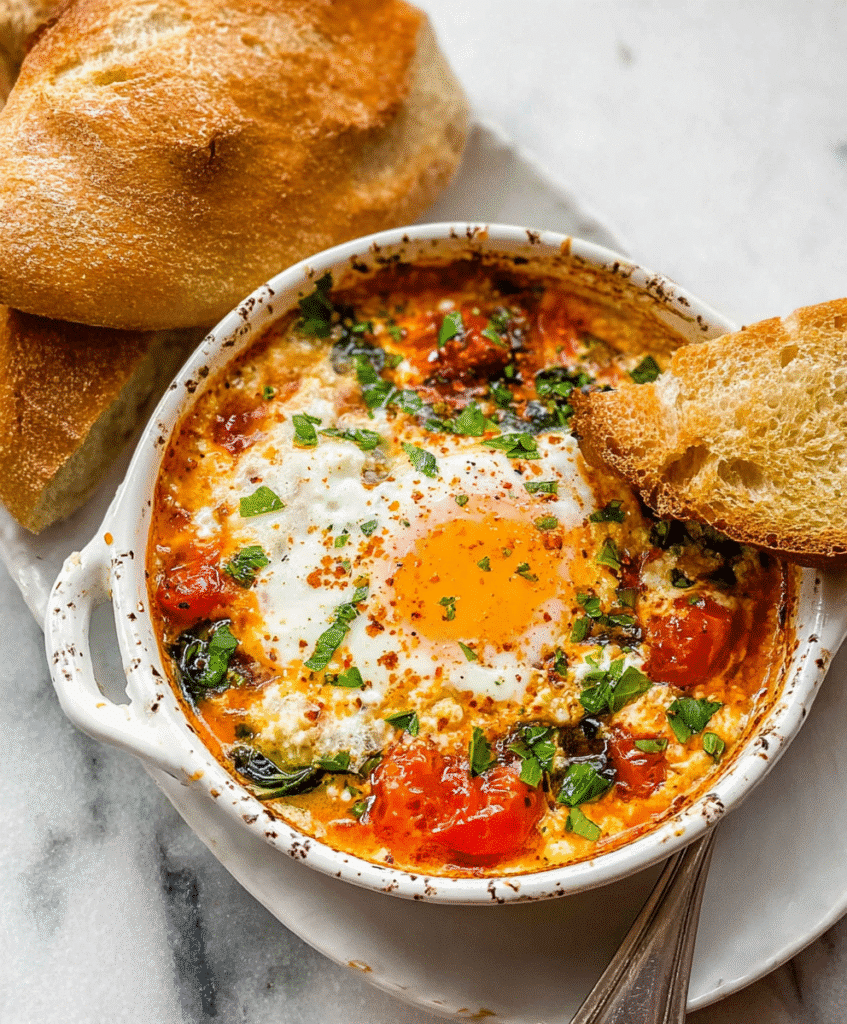 Baked Feta Eggs