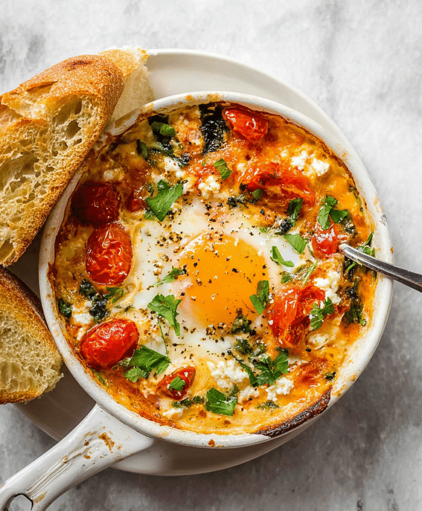 Baked Feta Eggs