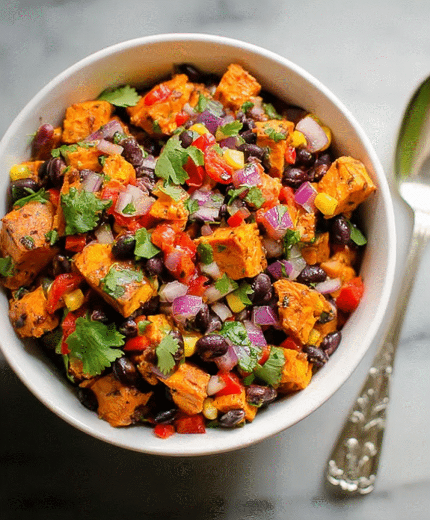 Roasted Sweet Potato Black Bean Salad