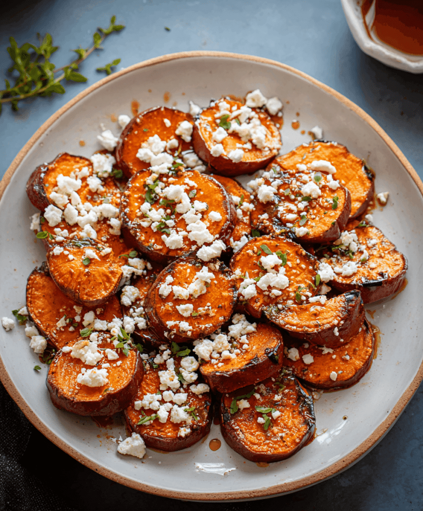 Honey Feta Sweet Potato Rounds
